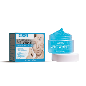 EELHOE Blue Copper Peptide Anti-Wrinkle Freezing Cream Reduces Fine Lines, Anti-Wrinkle And Anti-Aging Moisture And Brightens Skin Tone