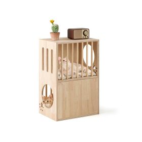 Indoor Outdoor Cat House with Removable Cushions